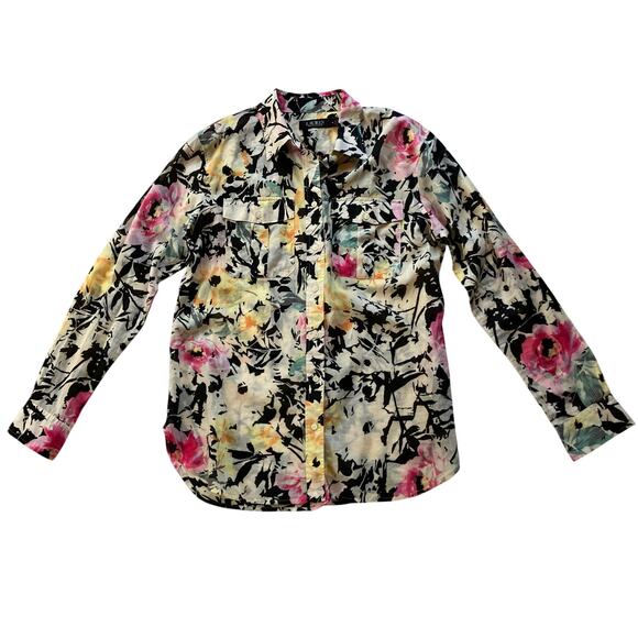 Lauren Ralph Lauren Tops - Lauren Ralph Lauren Retro Floral Print Button Up Shirt Women's Size M